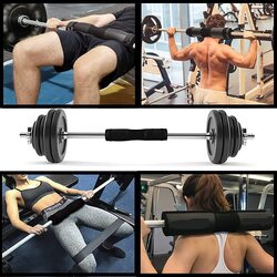 Marshal Fitness Barbell Squat Neck Rack Cushion Foam Shoulder and Ankle Strap Cable Attachment Squat Fitness Pads, MF-0390, Black