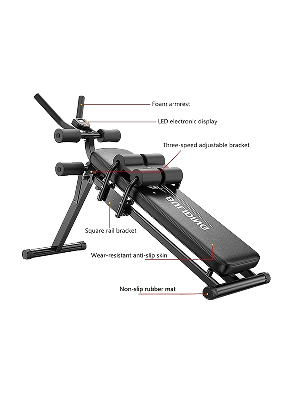 Marshal Fitness Power Plank Advanced Belly Crunch Bench Abdominal Trainer, MF-0529, Black