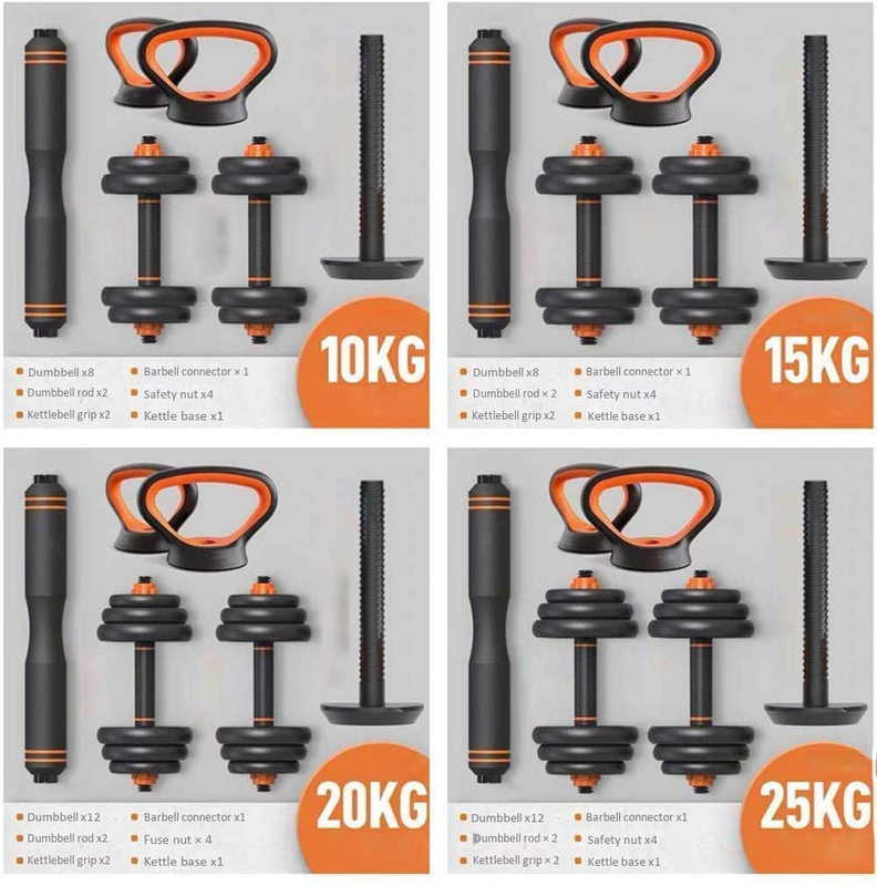 Marshal Fitness Adjustable Dumbbells Set, 2 x 20KG, Black/Orange