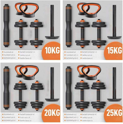 Marshal Fitness Adjustable Dumbbells Set, 2 x 20KG, Black/Orange
