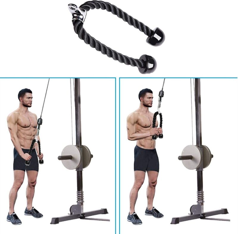 Marshal Fitness Triceps Laterals Biceps Pull Down Rope, Mf-0097, Black