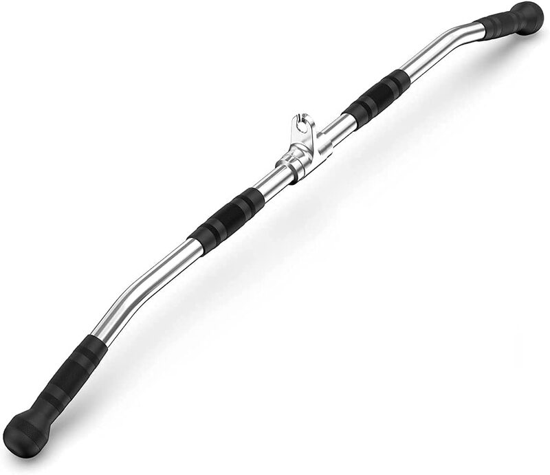 Marshal Fitness LAT Bar Cable Attachment with Rubber Handgrips, 90CM-MF-0657, Silver