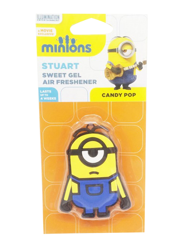 Despicable Me Minions 3D Stuart Candy Pops Air Freshener, Yellow/Blue