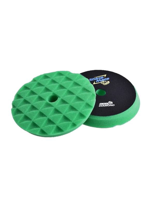 Shine Mate 7-inch Black Diamond Polishing Hard Foam Pad, Green
