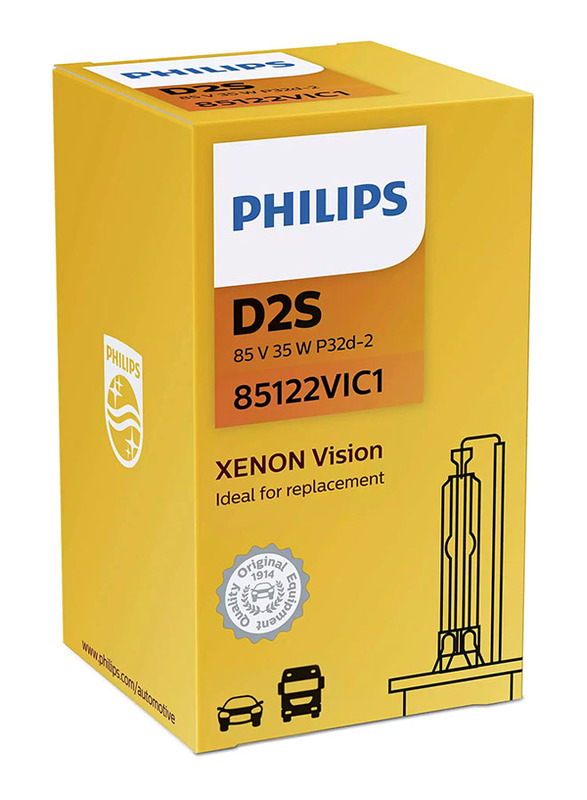 فيليبس مصباح أمامي D2S زينون فيجن ، 35 واط ، 85 فولت ، قطعة واحدة