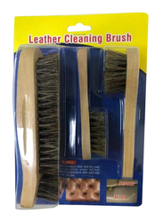 Auto Plus 3-Piece Leather Horse Hair Cleaning Brush Set