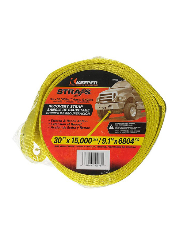 Keeper Recovery & Snatch Strap, 02933, 30 feet x 3 inch
