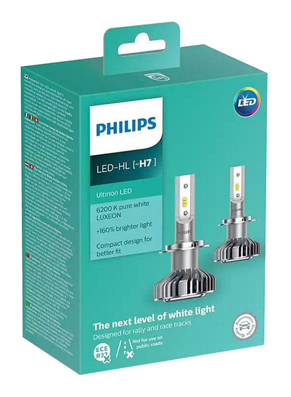 فيليبس طقم لمبات LED H7 6200K ألتينون ، زوج واحد
