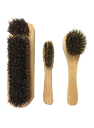 Auto Plus 3-Piece Leather Horse Hair Cleaning Brush Set