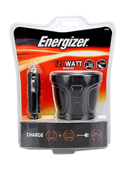 Energizer 120W Cup Holder Inverter Charger, Black