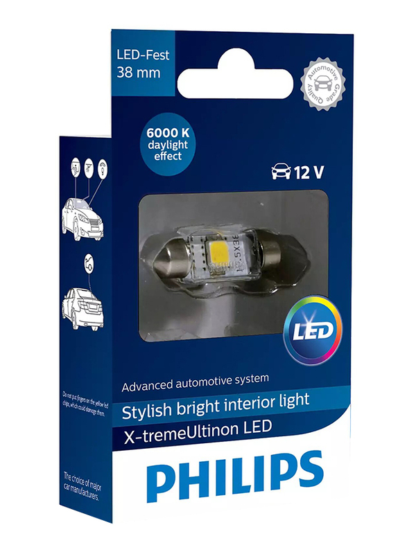 فيليبس LED فستون 38 ملم 6000K إكستريم ألتينون مصباح داخلي ، 12 فولت ، قطعة واحدة