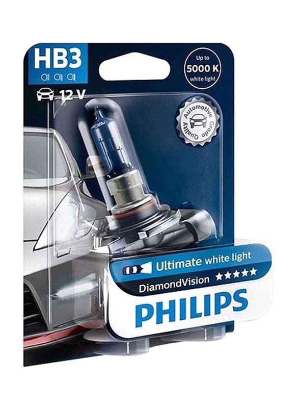 Philips HB3/9005 Diamond Vision Ultimate White Headlight Bulb, 60W, 12V, 1 Piece