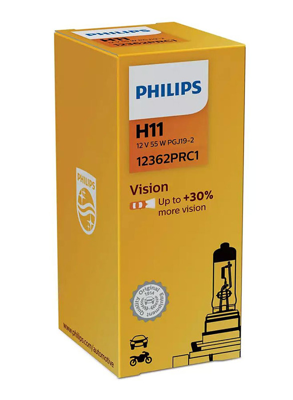 Philips H11 Vision Headlight Bulb, 55W, 12V, 1 Piece