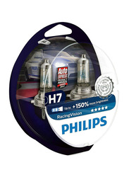 Philips H7 Racing Vision Headlight Bulb Set, 55W, 12V, 1 Pair