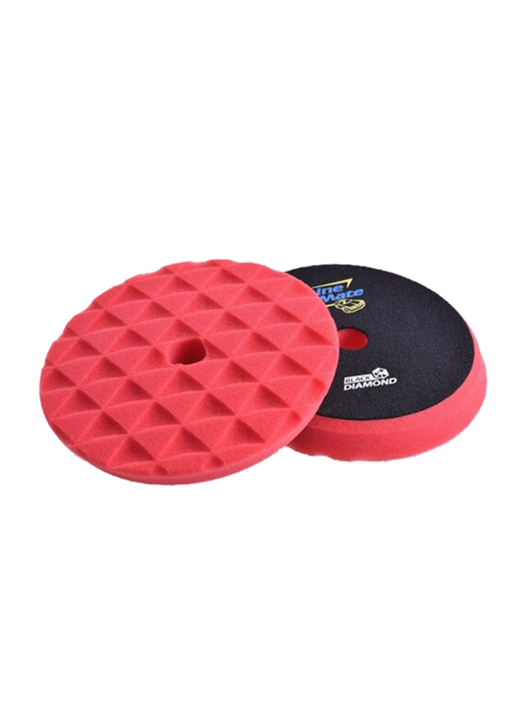 Shine Mate 7-inch Black Diamond Polishing Foam Pad, Medium, Red