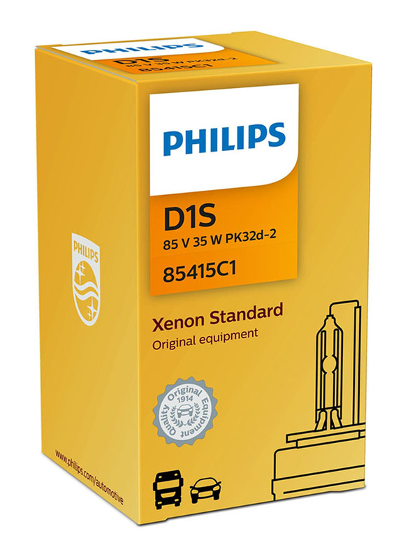 فيليبس مصباح أمامي D1S زينون فيجن ، 35 واط ، 85 فولت ، قطعة واحدة