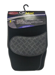 Autoplus W-checkered Heel Pad Carpet Floor Mat Set, 4 Pieces
