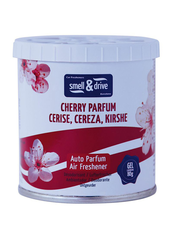 Smell & Drive 80gm Cherry Fragrance Gel Can Air Freshener, Red/White