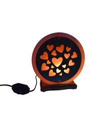 Himalayan Aura Heart Style Salt Table Lamp by Photon, Black/Orange