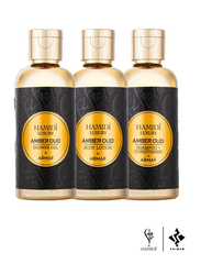 Hamidi Luxury Amber Oud by Armaf Gift Set with Body Lotion, Shower Gel & Shampoo Conditioner, 3-Piece
