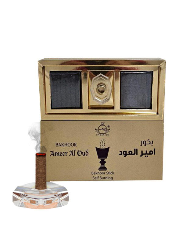 

A to Z Creation Ameer Al Oud Luxury Self Burning Bakhoor Sticks, 12 Pieces, Black