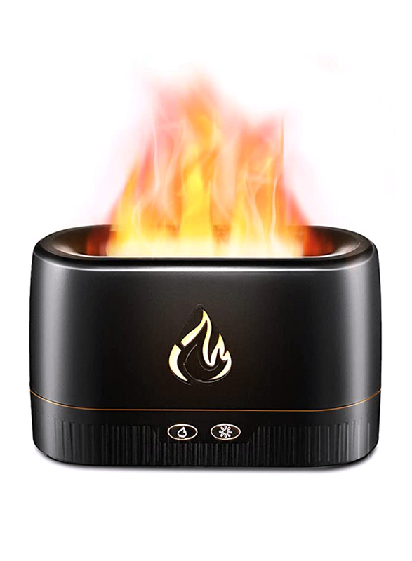Aroma Diffuser with Flame Light, Black