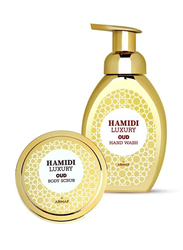 Hamidi 2 Piece Luxury Oud Personal Care Set, 350ml Hand Wash + 250ml Body Scrub
