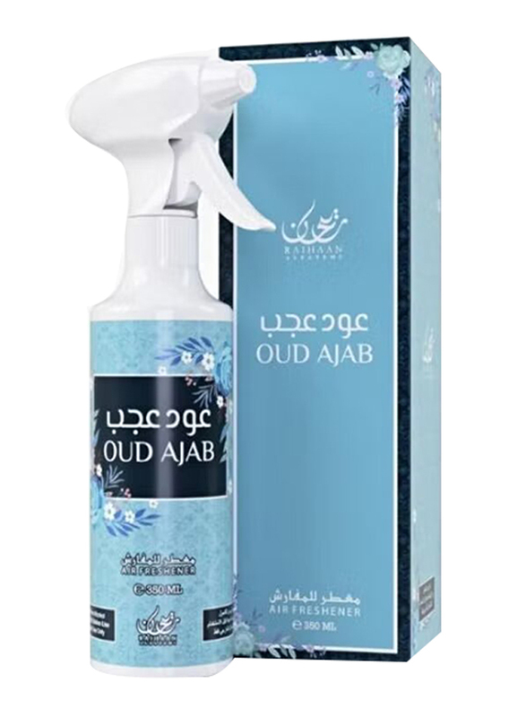 Raihaan Alfatemi 2-Piece Oud Ajab Gift Set, 350ml Air Freshener + 70g Bakhoor
