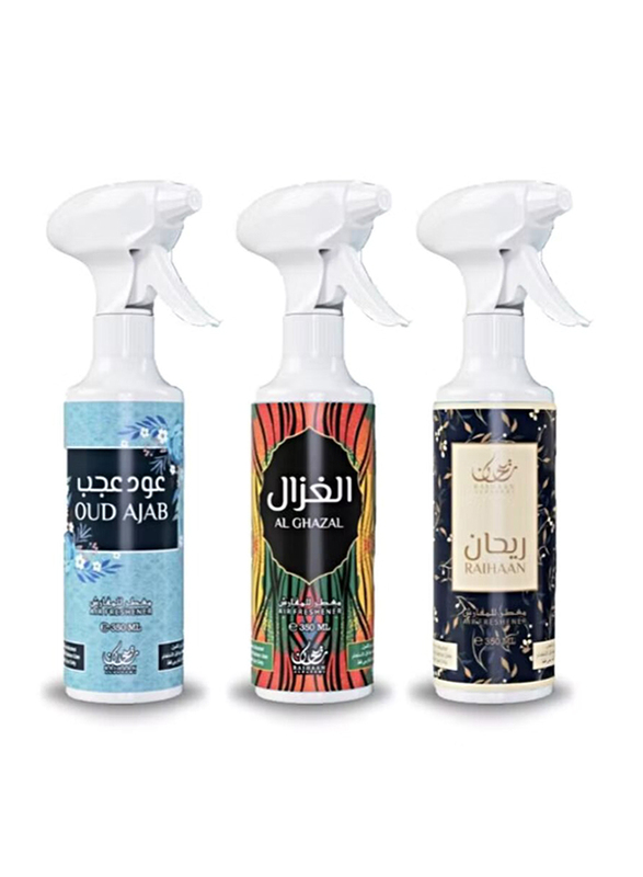 Raihaan Alfatemi Non-Alcoholic Air/Fabric Freshener Spray Set, 4 Piece x 350ml