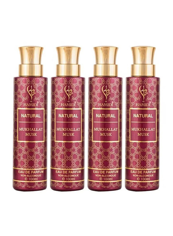 Hamidi 4-Piece Mukhallat Non Alcoholic Set Unisex, 100ml EDP