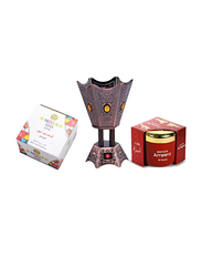 Hamidi Ultimate Gift Set, 70g Bakhoor Ameera + 80 Pieces Noor 5253 Charcoal + 3 Pieces Electric Incense Burner, Multicolour