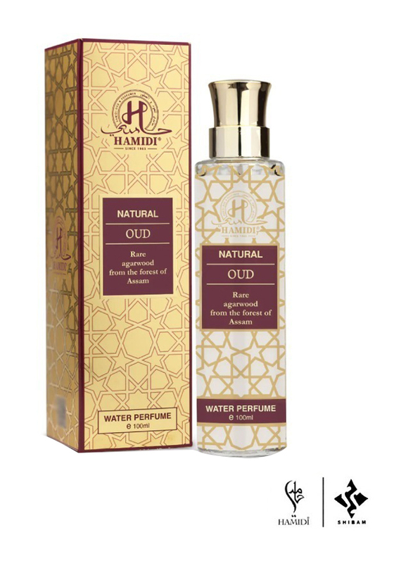 Hamidi 2-Piece Luxurious Natural Oud Arabic Fragrance Gift Set Unisex, 100ml Water Perfume, 50gm Bakhoor Muattar