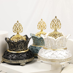 Bakhoor Oud Ceramic Incense Mabhkara Burner for Arabic Fragrance Home Decor, White