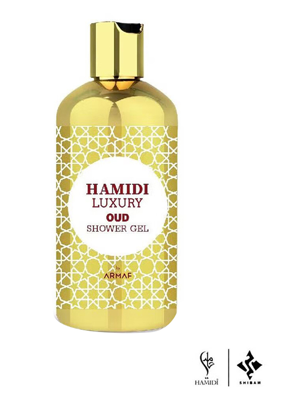 Hamidi 3 Piece Luxury Oud Based Cosmetics Gift Set, 350ml Hand Wash + 500ml Body Lotion + 500ml Shower Gel