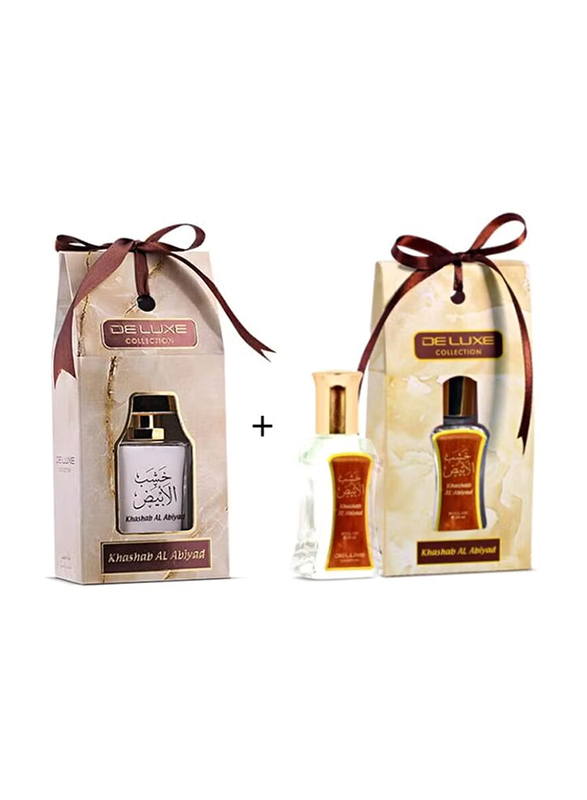 Hamidi 2-Piece Khashab Al Abiyad Set Unisex, 50ml EDP + 24ml Perfume Oil