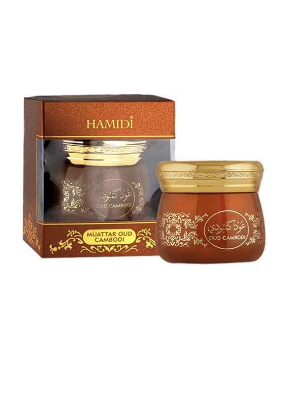 Hamidi Muattar Oud Cambodi Premium Luxury Oriental Oud Fragrance, 40gm, Red