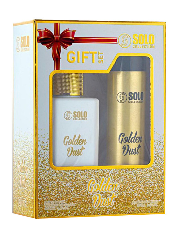 Hamidi 2-Piece Solo Collection Golden Dust Perfume Set Unisex, 100ml EDP, 75ml Body Spray
