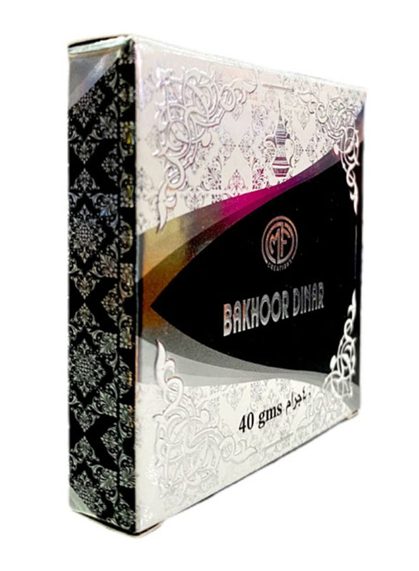 MFCreations Bakhoor Dinar Incense, 12 Pieces x 40gm, Black