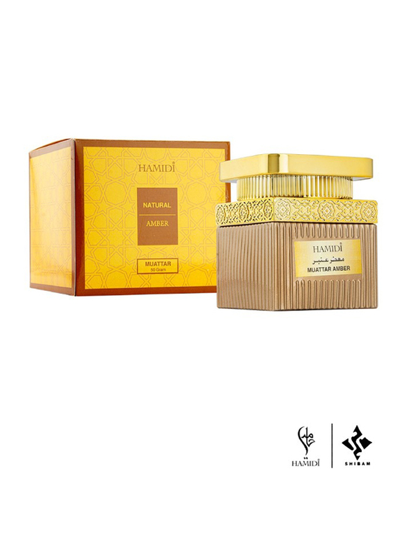 Hamidi 2-Piece Luxurious Natural Amber Arabic Fragrance Gift Set Unisex, 100ml Water Perfume, 50gm Bakhoor Muattar