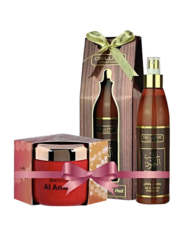 

Hamidi 2-Piece Gift Set, 250ml Khashab Al Oud Air/Fabric Freshener + 70g Bakhoor Al Anwar