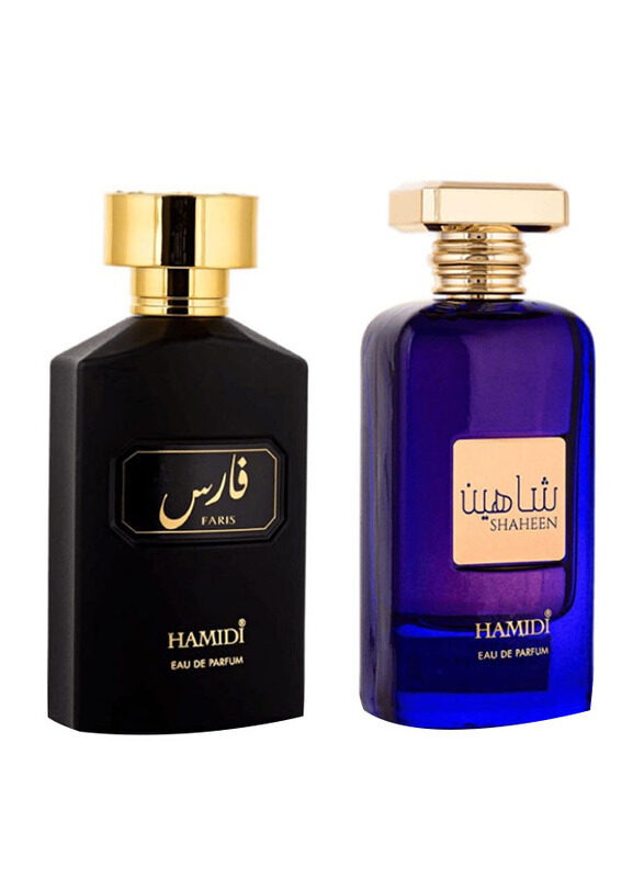 

Hamidi 2-Piece Exclusive Bundle Offer Perfume Set Unisex, Shaheen 100ml EDP Perfume, Faris 100ml EDP Perfume