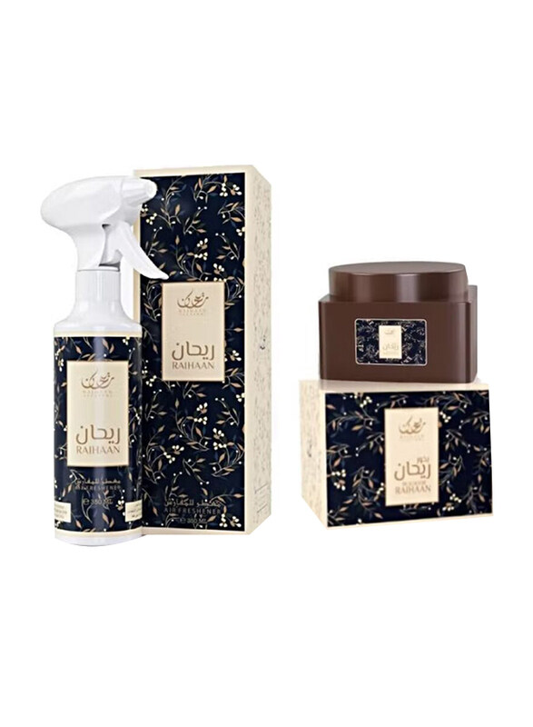 

Raihaan Alfatemi 2-Piece Gift Set, 350ml Air Freshener + 70g Bakhoor