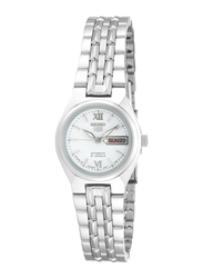 Seiko Analog Automatic Watch for Women with Stainless Steel Band, Water Resistant, SYMA07J1, Silver-White