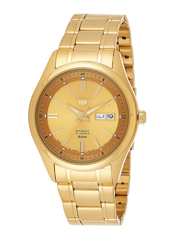 

Seiko Automatic Analog Watch for Men with Stainless Steel Band, Water Resistant, SNKN96J1, Gold