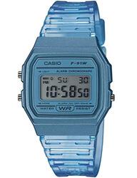 Casio Digital Watch for Men with Resin Band, F-91WS-2EF, Blue-Blue