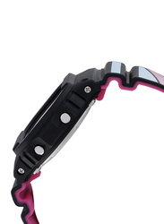 Casio G-Shock Quartz Digital Watch for Men with Resin Band, Water Resistant, GW-B5600GZ-1DR, Black/Pink/Blue
