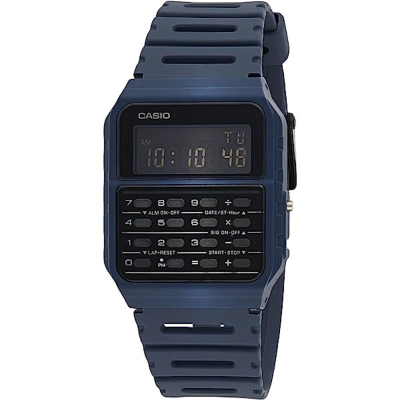 Casio Collection Retro Digital Watch for Men with Plastic Band and Water Resistant, CA-53WF-2BEF, Blue-Black