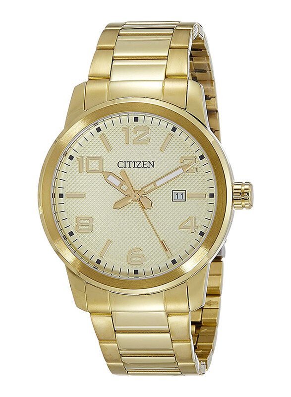 

Citizen Analog Watch for Men with Stainless Steel Band, Water Resistant, BI1022-51P, Gold