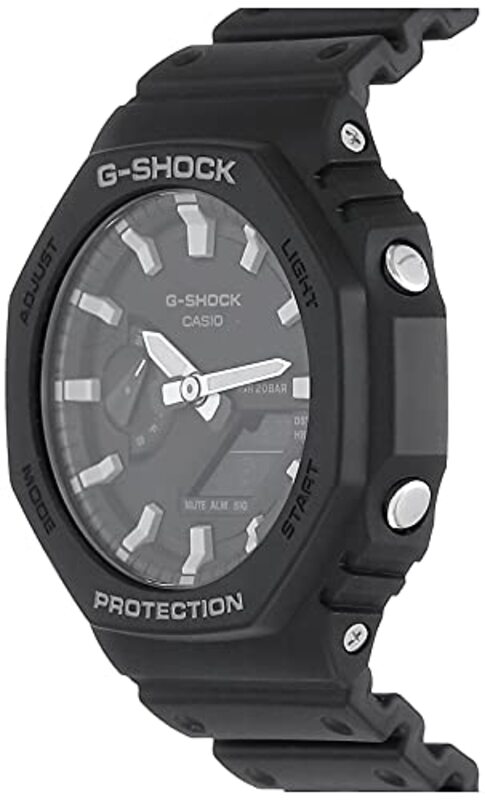 Casio Analog/Digital Watch for Men with Resin Band, GA-2100-1ADR (G986), Black-Black