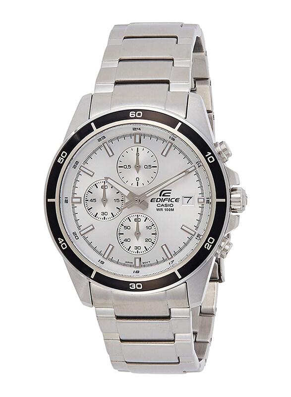 

Casio Edifice Analog Watch for Men with Stainless Steel Band, Water Resistant and Chronograph, EFR-526D-7AV, Silver-White